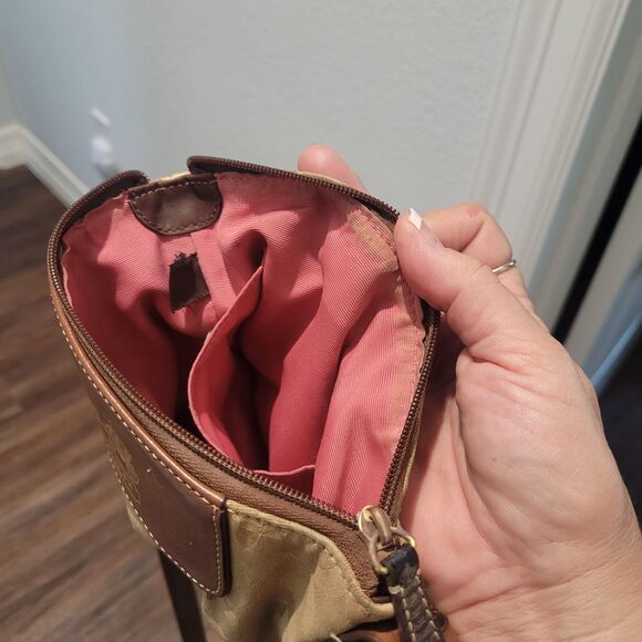 Coach Khaki Op Art Madison Crossbody Bag in KHAKI Swingpack # 41992 - Picture 11 of 16